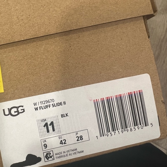 UGG Fluff Slide II Black Slippers - Women's 11 brand new in box - Picture 6 of 6